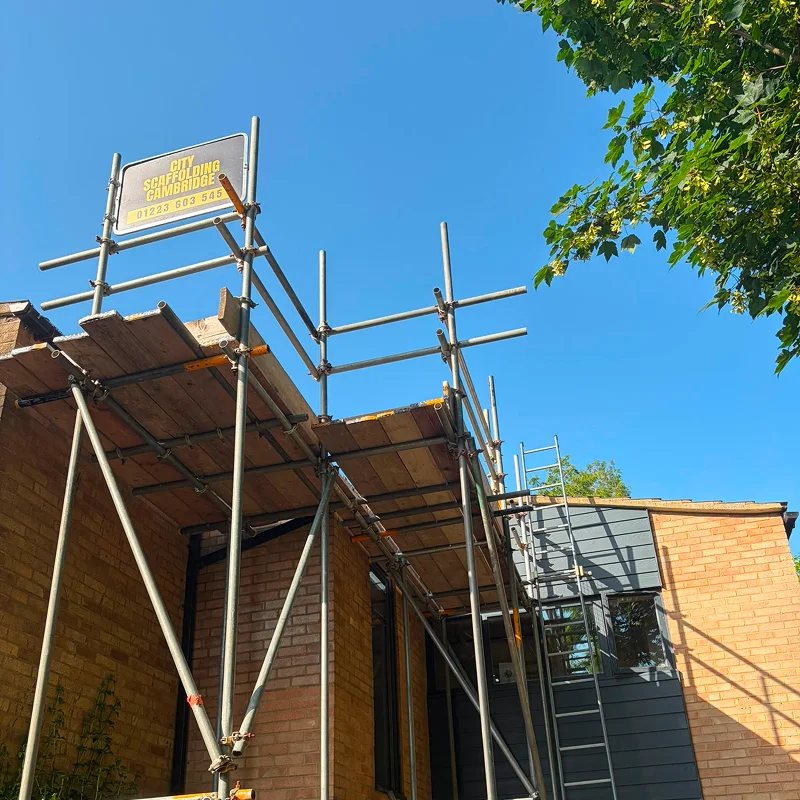 A house with scaffolding in Cambridge