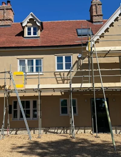 City scaffolding Cambridge set up around a house