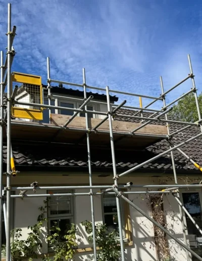 Scaffodling on a house in Cambridge, erected by City Scaffolding Cambridge